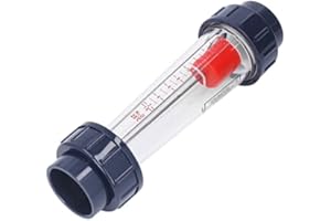 MARHYNCHUS Débitmètre D'eau LZS-50D, Plage de Mesure 1.6-16m³/h Débitmètre de Type Tube en Plastique avec Flotteur ABS