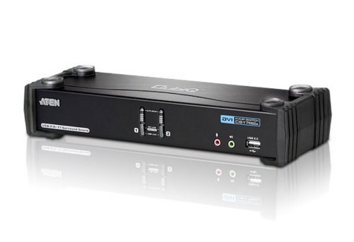 Aten CubiQ CS1782A 2-fach KVM Umschalter (Dual-DVI, 7.1 Audio, 120 Hz 3D, USB)