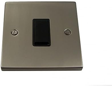 Causeway Wiring Accessories 1 Gang Intermediate Light Switch, Satin Chrome, Black