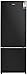 Haier 320 L 3 Star Frost-Free Double-Door Refrigerator (HRB-3404PKG, Black, Glass Finish, Bottom Freezer) RS.34490.00