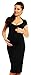 Zeta Ville Women?s Pregnancy Maternity Summer Stretch Bodycon Jersey Dress 205 (UK 14, Black)