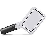 lupa electronica baja vision - Visión más amplia y clara: las lentes de aumento acrílicas de gran nitidez de 2X (108 * 63 mm) y 20X (20 * 21 mm) brindan imágenes sin distorsión en cualquier objeto lejano o cercano.