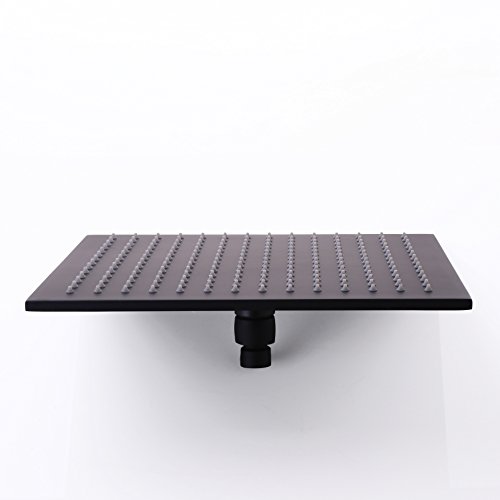 jiayoujia Modern Rainfall Duschkopf, viereckig Messing massiv in Pure schwarz, schwarz, Shower Head Size – 300 mm - 3