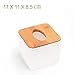 Produktbild Tissue Boxes - Solid Wood Simple Shape Wooden Plastic Tissue Box Napkin Holder Case Home Paper Holdler Storage - Round Cube Travel Kids Flat Seventh Office Tissue Generation Pack Wedding Metal