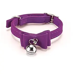 WorldCare Adjustable Pet Kitten Cat Safety Collar Bell Buckle Neck | Color- Purple