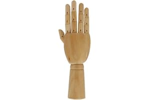 Quickdraw Supplies 8" / 20cm Right Hand Wooden Artist Model Jointed Articulated Flexible Fingers Mannequin