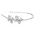 Pixnor Butterfly Shaped Rhinestone Headband Hair Band Tiara Hair Barrettes Hair Clip (Sliver)