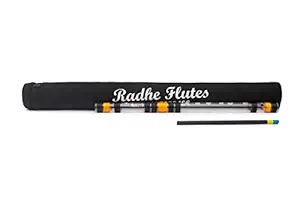 Radhe Flutes Acrylic Bansuri F Natural Right Handed Middle Octave (inch) With Hard Cover