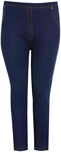 ShineboyF4S Womens Plus Size High Waisted Ladies Denim Jean Blue Black Jeggings 16-30