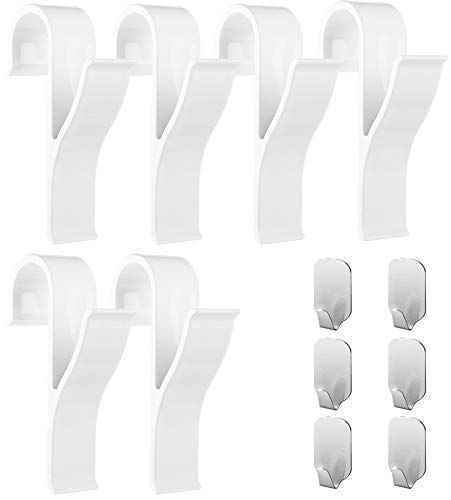 percha para Delicia (10 piezas) - 6 unidades de percha para Radiador (blanco), 4 unidades de Ganchos adhesivos para toallas de acero inoxidable - ordena TU baño, Handy picks