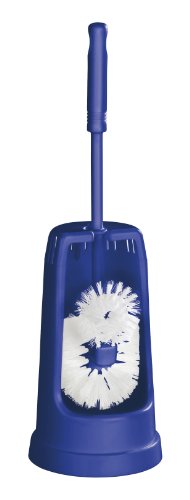 WENKO 19628100 WC-Garnitur Standard Blau - mit Randreiniger, Kunststoff, 12 x 39 x 12 cm, Blau