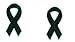 Produktbild 2-teilig schwarz Band Eisen auf Patch Aufnäher Bewusstsein Honor Remembrance Memory Schleife Motiv Symbol Aufkleber 5,1 x 2,5 cm (5 x 2,5 cm)