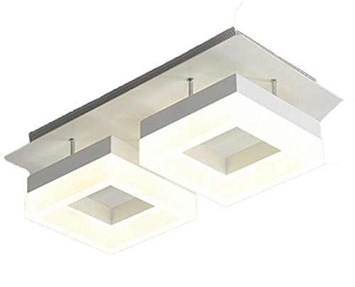 Preisvergleich Produktbild Flurlampe Moderne Viereck Rechteckig Wegeleuchten Deckenleuchte Warm Eckig Flur Deckenlampe Acryl Decke Instyle Deckenbeleuchtung Balkon Warmes Licht (Weiß Doppel Kaltweiß)