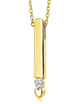 Orovi Damen Halskette mit Diamant GelbGold Kette 9 Karat (375) Brillianten 0.07crt, Goldkette