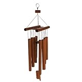 Material: Bambú LIWEIL Campanas de Viento de bambú Tubos Música sintonizada Hueca Carillón de Viento de bambú Natural con una Escalera en la Parte Superior para Interiores y Exteriores