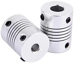 bitbot3d © 2pcs Couplings 8 mm to 5 mm NEMA 17 of Flexible Aluminium Motor Shaft Coupling For 3d Printer Reprap CNC Silver of the Machine (8 mm to 5 mm)...