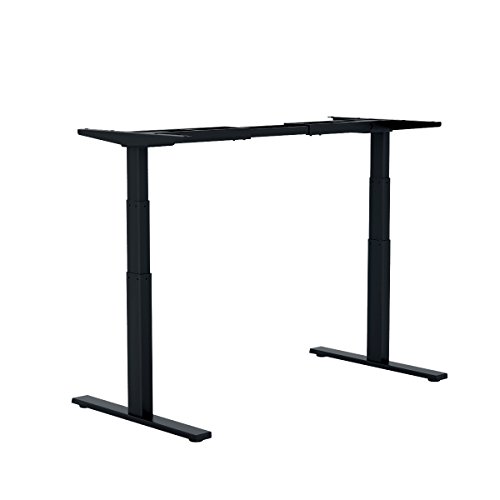 DEVAISE Electric Height Adjustable Standing Desk Frame Only with Memory Controller; General Voltage, All-Steel, Dual motor, 108~180cm Wide, Black