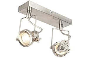 Qazqa Plafón industrial acero 2-luces giratorio - SUPLUX Acero Alargada Adecuado para LED Max. 2 x 50 Watt