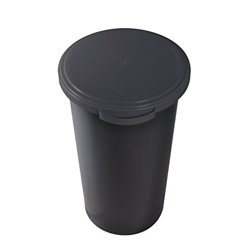 KUEFA 60L Müllsackständer mit flachem Deckel – Gelber Sack Mülleimer (Grau) - 3