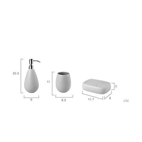 Yvonnelee Bad-Accessoires-Set, Bad Set Seifenspender, Zahnputzbecher, Seifenschale - 4