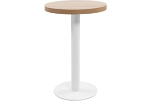 vidaXL Bistrotisch für 2 Personen Bartisch Bartresen Stehtisch Tresentisch Esstisch Tisch Küchentisch Partytisch Hellbraun 50cm MDF