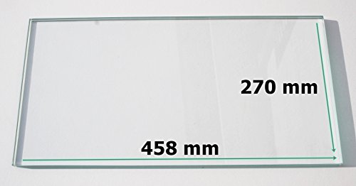 Khlschrank Einlegeboden / Glasplatte / Gemsefach  Klarglas 4 mm dick  458 mm x 270 mm - Direkt vom Glasereifachbetrieb!!!