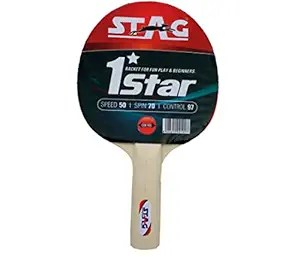 Stag 1 Star Table Tennis Racquet | 148 grams | Beginner | ITTF Approved Rubber | Multi- Color