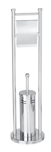 WENKO 21345100 Stand WC-Garnitur Matino – mit innovativer WC-Bürste, Edelstahl rostfrei, 20 x 76 x 20 cm, Glänzend - 3