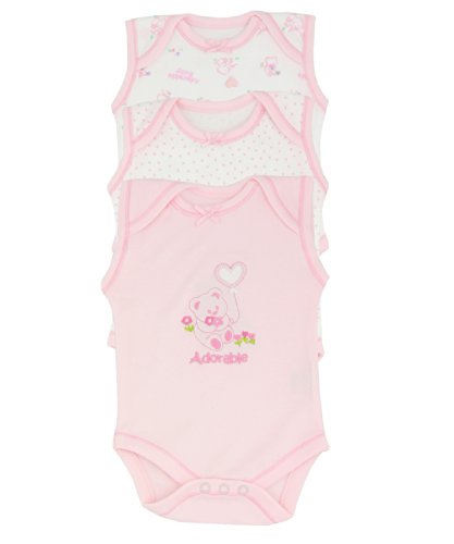 3 Pack Sleeveless Baby Girls Vests
