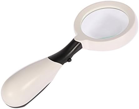 DFHHG® Magnifier, ABS Shell Glass Lenses 2 LED Lights White 210 * 90 * 40mm easy to carry