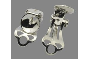 K BEADS Pack of 10 Iron Clip On Earrings for Non Piered Ears, with Pin for Half Drilled Beads
