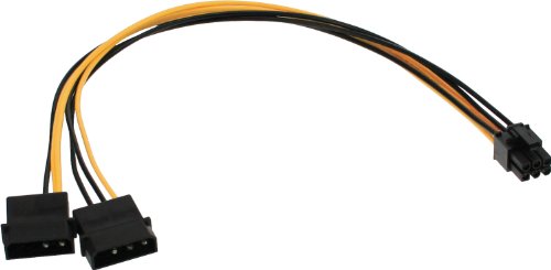 InLine Stromadapter intern, 2x4pol zu 6pol für PCIe (PCI-Express) Grafikkarten
