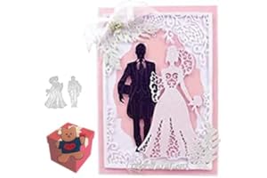 AOOL Bride Groom , Couple Wedding Party Festival Invitation Card Cutting Dies Cut Stencils for DIY Scrapbooking Album Decorative Embossing Paper Dies Card Making
