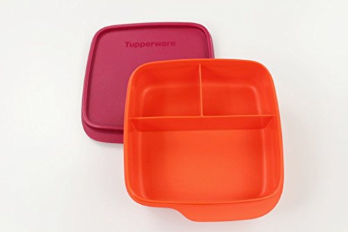 TUPPERWARE To Go Lunchbox 550 ml orange/rot mit Trennwand Clevere Pause Schule 11560 - 4