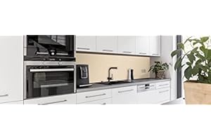 WALLando - Paraschizzi da cucina Premium PVC – Rivestimento da parete in pannelli di plastica per la cucina – Pannello in PVC – Beige crema (90 x 60 cm)
