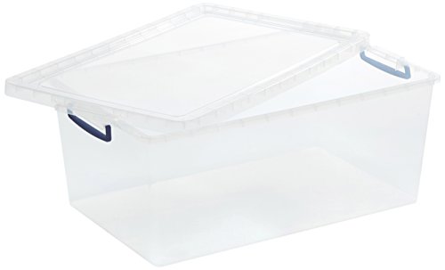 AmazonBasics – Aufbewahrungsboxen aus Kunststoff, transparent, mit Deckeln, 62 l, 5er-Pack - 2