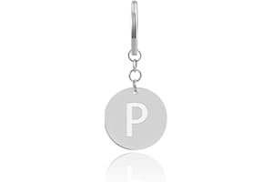 GD GOOD.designs EST. 2015 Llavero letra con chip de compra - Colgante personalizado con grabado en acero inoxidable plateado - Liberador de carro de la compra para todos los carros de la compra