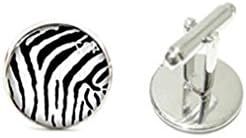 Zebra Cuff links Zebra Cufflink Glass Zebra Cuff link Silver Shirt Cufflinks