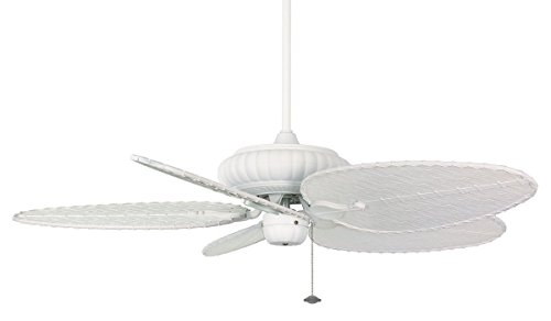 CASA BRUNO Outdoor ventilador de techo Belleria, blanco, aspas composite con aspecto bambú blanco