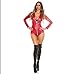Produktbild Damen Erotik Kleidung Sexy Leder erotische Dessous glasiert Lackleder Jumpsuit Pole Dance Nachtclub Fanatischer Tanz (Keine Schuhe,Red,L