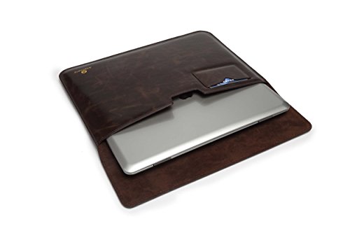 15 Zoll Schutzhülle / Tasche für Tablets und Notebooks bzw. Laptops aus feinstem Lederimitat mit Zusatzfächern und weichen Innenfutter für Apple MacBook Pro RETINA15″, Dell Latitude, MSI Gaming Book, Schenker Slim-Serie, HP Elitebook + Chromebook, Gigabyte P-Serie Farbe coffee (dunkelbraun) - 4