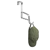 mDesign Türgarderobe – Haken zum Hängen über der Tür – mit 1 Haken für Mäntel, Jacken, Bademäntel, Handtücher in Flur und Bad – super Ergänzung für die Garderobe – rostfreier Stahl, gebürstet - 2