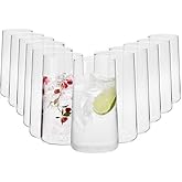 Krosno Tall Water Juice Drinking Glasses | Set of 12 | 540 ML | Avant-Garde Collection | Highball & Tumbler Glass | Perfect f