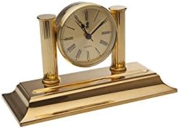 M662 Desk Clock and Pen Holder - 23 Carat Gold