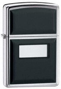 Zippo Ultralight Black Chrome with raised black mouldings. Great for Birthday Gifts, Wedding Gifts, Gifts for Him and Gifts for Her.