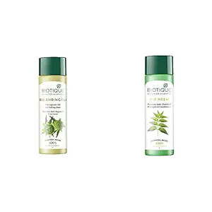 Biotique Bio Bhringraj Fresh Growth Therapeutic Oil, 120ml And Biotique Bio Neem Margosa Anti Dandruff Shampoo And Conditioner, 190ml