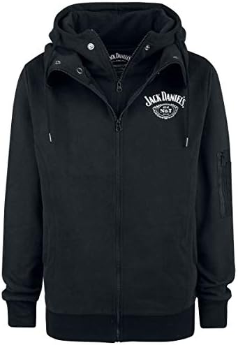Jack Daniel Double Hoodie Hooded Zip Black