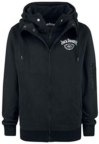 Jack Daniel Double Hoodie Hooded Zip Black