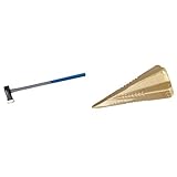 Silverline 763553 - Hacha con mango largo de fibra de vidrio (3.96 kg) + 676532 - Cuña para partir madera, 165 mm