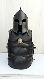 SPARTAN KNIGHT 300 MEDIEVAL ROMAN ARMOR SPARTAN HELMET COSTUME W/MUSCLE JACKET